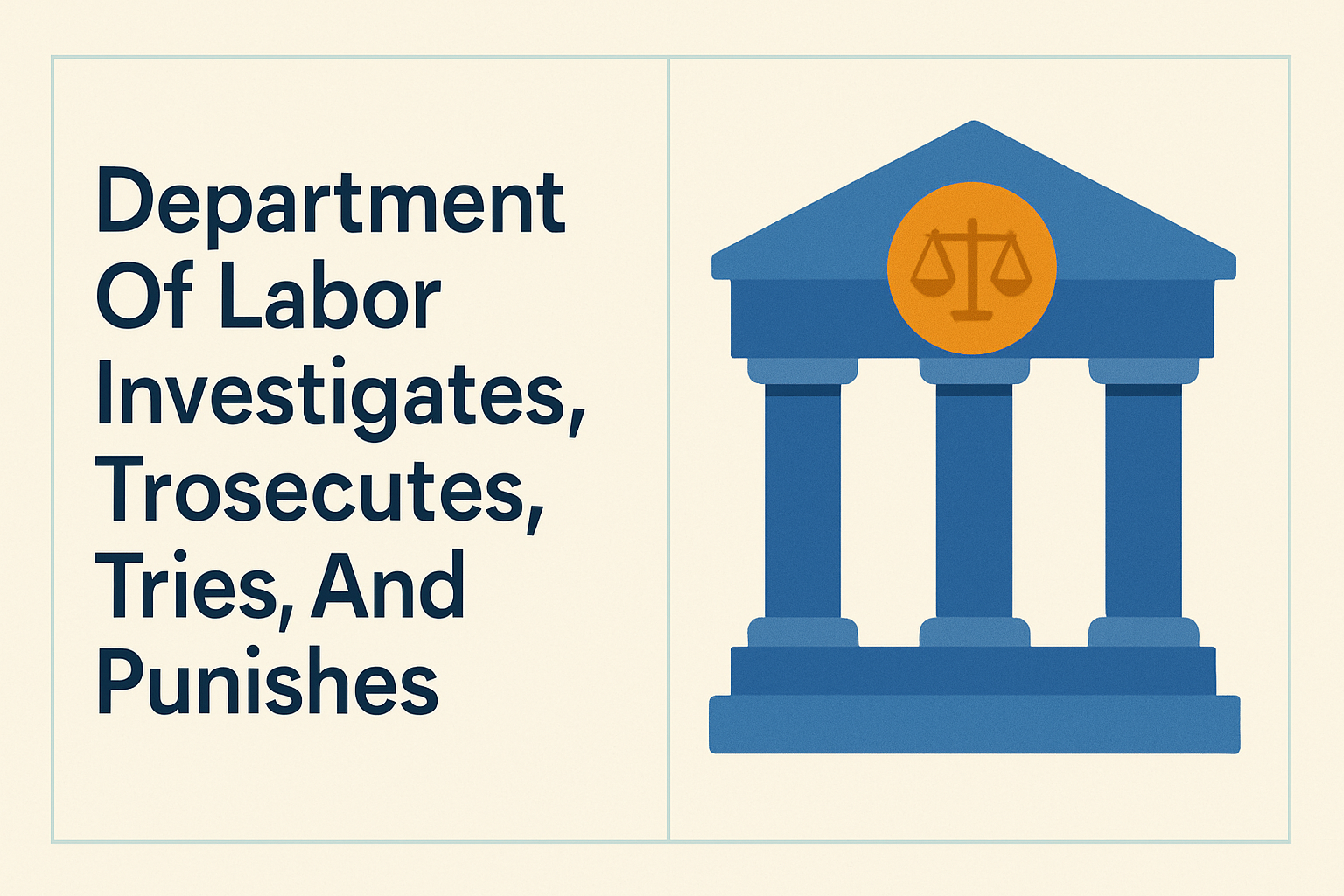 Department Of Labor Investigates, Prosecutes, Tries, And Punishes