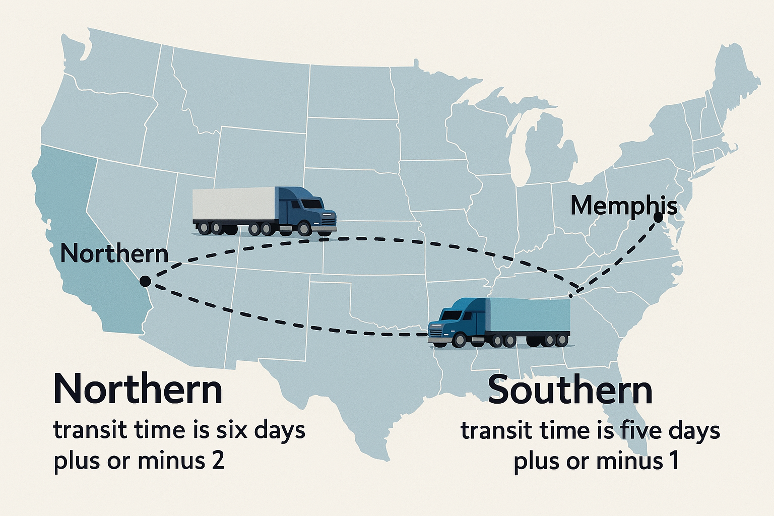  At the NEXTxGen conference, Maersk showed the shortest isn’t always the quickest. On trips from California to Memphis by truck, the Northern route is shorter, but the Southern route is, on average, quicker and with less variability: Northern: transit time is six days plus or minus 2 Southern: transit time is five days plus or minus 1  Yujie Su (Head of Product Innovation) gave anecdotal reasons for this — the most interesting was the lack of truck parking on the Northern route.  At the same conference, Kevin Kuntz (The Gap’s SVP Logistics) said their willingness to pilot new warehouse tech, even if it cost millions, was key to their success. 