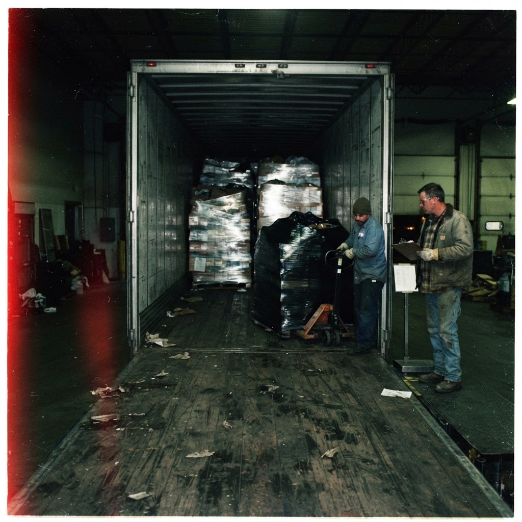 Warehouse worker building a stable pallet load for truckload shipment