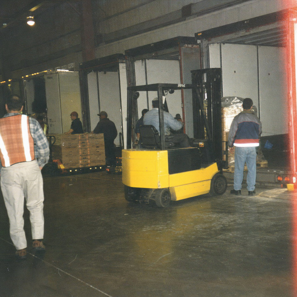 Loaded trailer ready to leave the dock, execution-ready