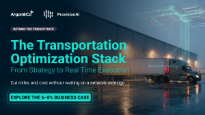 Transportation optimization stack article cover by Argon & Co and ProvisionAi